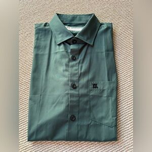 Dixxon Performance Bamboo Shirt Green Short Sleeve Button Up Mens XL